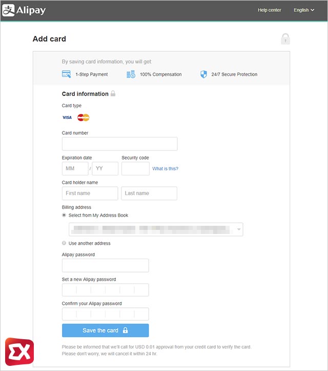 alipay manage credit card 09 17