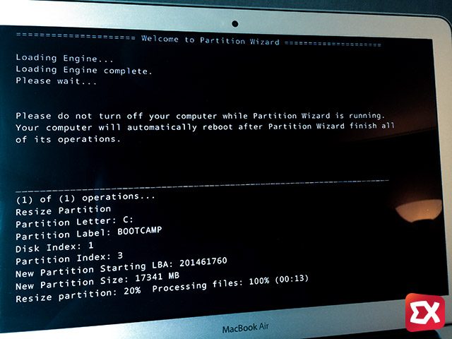mac bootcamp partition 13 25