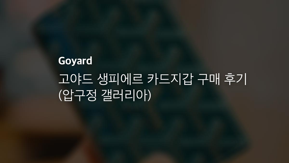 고야드 생피에르 카드지갑 구매 후기 (압구정 갤러리아)