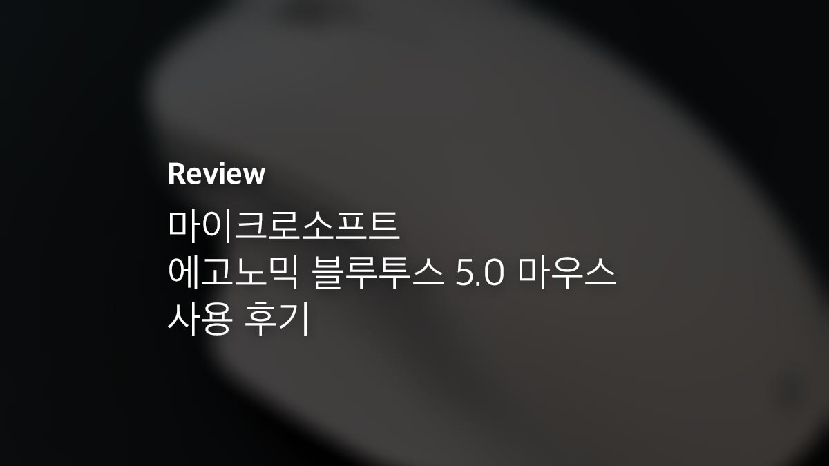마이크로소프트 에고노믹 블루투스 5.0 마우스 사용 후기