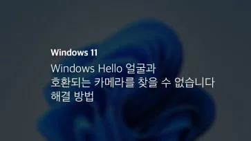 Windows Hello 얼굴과 호환되는 카메라를 찾을 수 없습니다 해결 방법