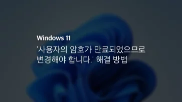 윈도우 '사용자의 암호가 만료되었으므로 변경해야 합니다.' 해결 방법