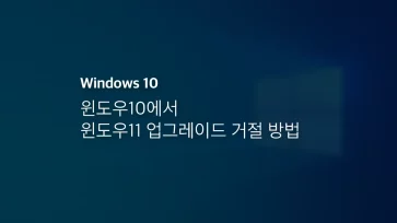 윈도우10에서 윈도우11 업그레이드 거절 방법