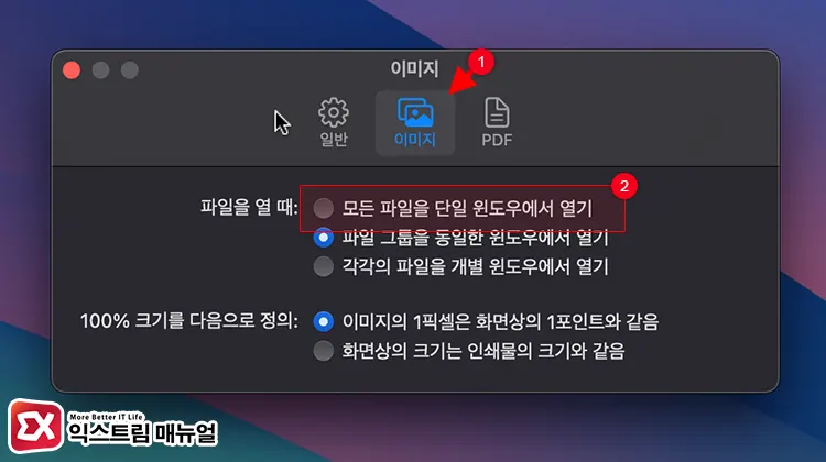 미리보기에서 모든 파일을 단일 윈도우에서 열기 2