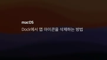 [mac] Dock에서 앱 아이콘을 삭제하는 방법