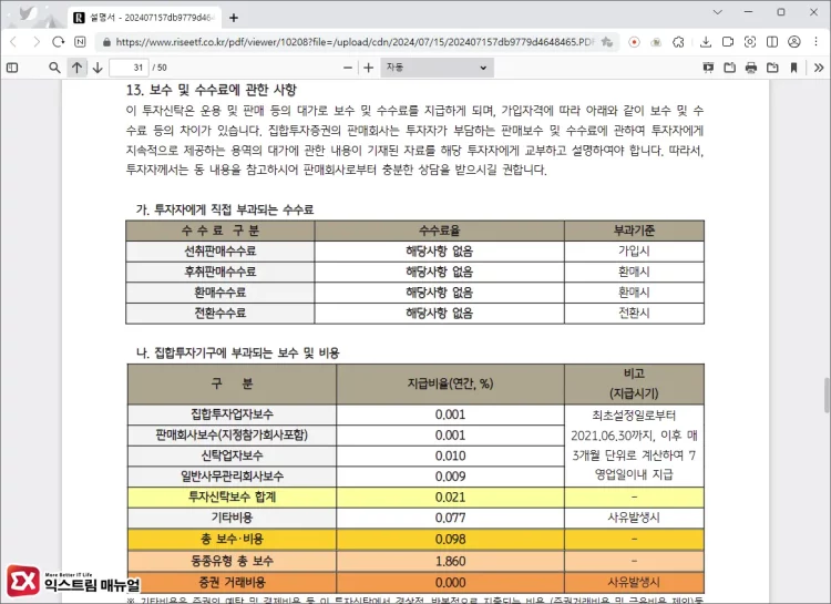 Kbstar Sp500 운용 수수료