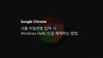 크롬 비밀번호 입력 시 Windows Hello 인증 해제하는 방법