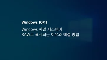 Windows 파일 시스템이 Raw로 표시되는 이유와 해결 방법