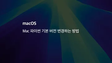 [mac] 파이썬 기본 버전 변경하는 방법