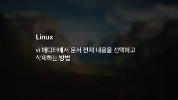 vi 에디터에서 문서 전체 내용을 선택하고 삭제하는 방법 - vi 에디터에서 문서 전체 내용을 선택하고 삭제하는 방법