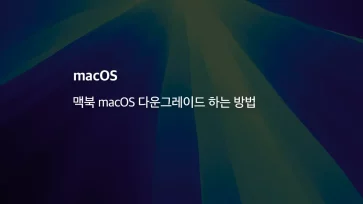 맥북 macOS 다운그레이드 하는 방법 - 맥북 macOS 다운그레이드 하는 방법