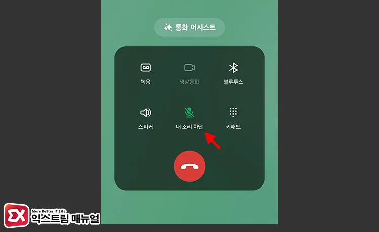통화 시 마이크 음소거 확인