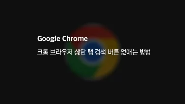How to remove the search button at the top of the Chrome browser title - 크롬 브라우저 상단 탭 검색 버튼 없애는 방법