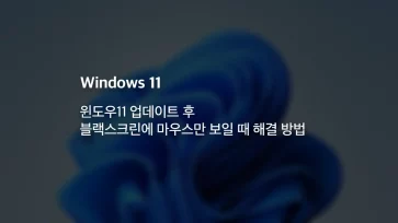 How to resolve when only mouse is visible on black screen after Windows 11 update - 윈도우11 업데이트 후 블랙스크린에 마우스만 보일 때 해결 방법