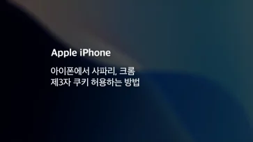 아이폰에서 사파리 크롬 제3자 쿠키 허용하는 방법 - 아이폰에서 사파리, 크롬 제3자 쿠키 허용하는 방법