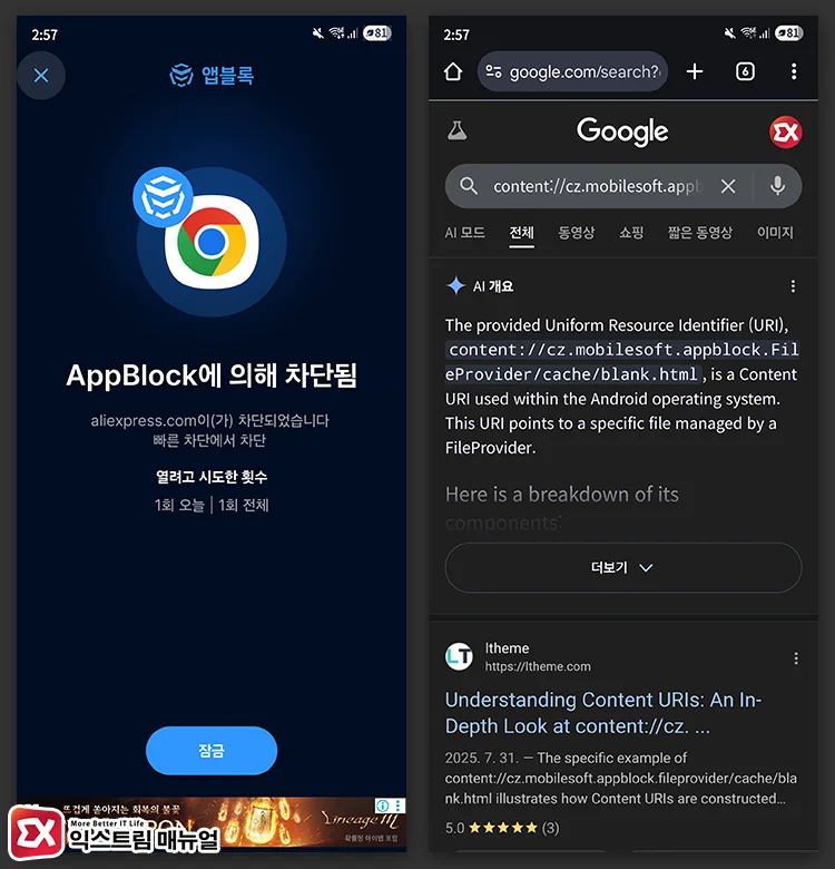 사이트 차단 확인
