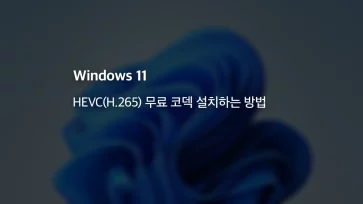 How to install the free HEVC H.265 codec on Windows 11 How to install the free HEVC H.265 codec on Windows 11 - 윈도우11 HEVC(H.265) 무료 코덱 설치하는 방법