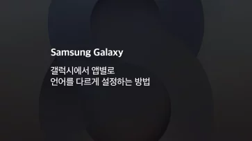How to set different languages for each app on Galaxy - 갤럭시에서 앱별로 언어를 다르게 설정하는 방법