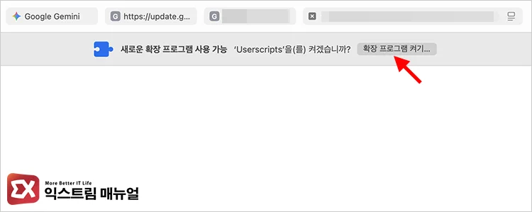 Troubleshooting the double enter issue with Gemini in Safari 2 사파리 확장 프로그램 켜기