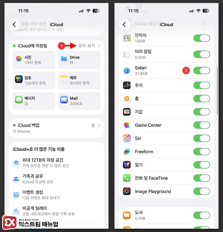 Missing local Safari history caused by iCloud synchronization iCloud 사파리 동기화 껐다 다시 켜기