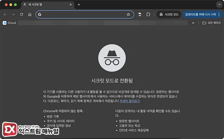 test playback incognito mode different browser 시크릿 모드