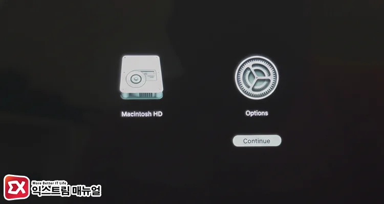 fix recovery mode restore wifi connection Option 아이콘 클릭해 복구 모드 진입하기
