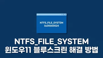 solutions for ntfs file system blue screen error in windows 11 solutions for ntfs file system blue screen error in windows 11 - 윈도우11 NTFS_FILE_SYSTEM 블루스크린 원인과 해결 방법